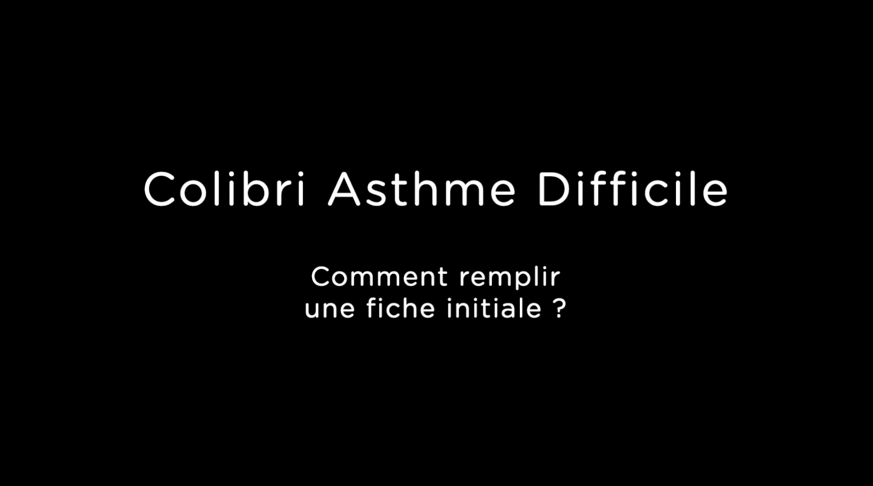 Fiche initiale Asthme